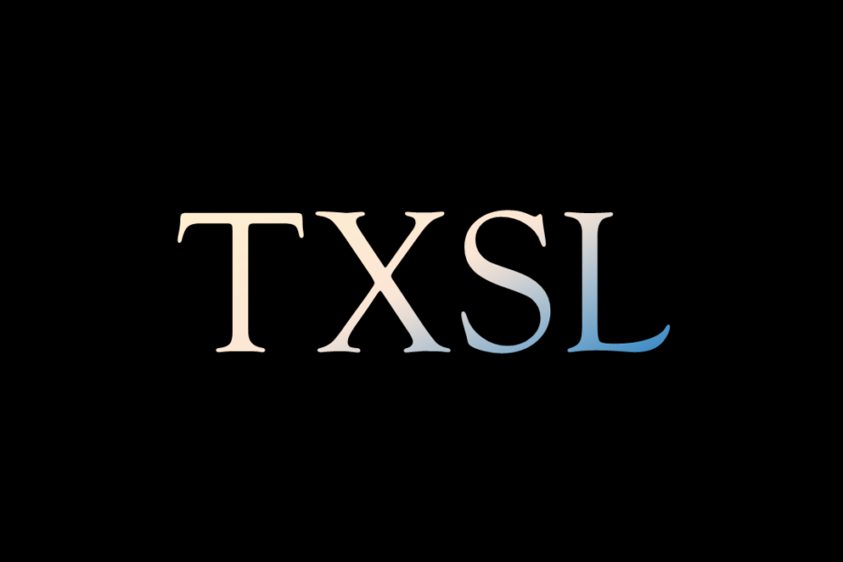 TXSL logo, 1280 pixels by 720 pixels.